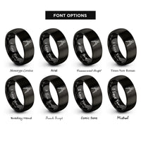 font options for inside engraving on black dividers chart compass rings