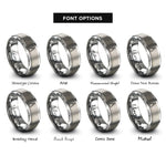 font options for inside engraving on grey dividers chart compass rings