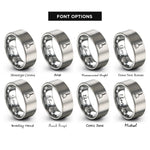 font options for inside engraving on grey diving bell rope rings