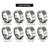 font options for inside engraving on grey diving bell rope rings