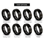 font options for inside engraving on black diya oil lamp rings