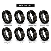 font options for inside engraving on black diya oil lamp rings