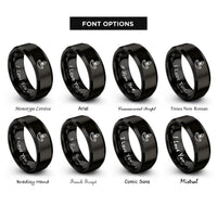 font options for inside engraving on black diya oil lamp rings