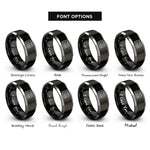 font options for inside engraving on black & grey dj controller rings