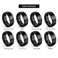 font options for inside engraving on black dj controller rings