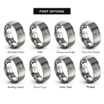font options for inside engraving on gray dj controller rings
