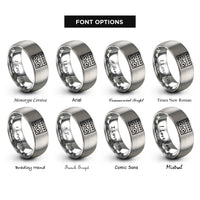 font options for inside engraving on gray dj controller rings