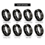 font options for inside engraving on black & grey dj headphones rings