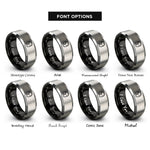 font options for inside engraving on black & gray dj headphones rings