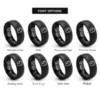 font options for inside engraving on black dj headphones rings