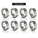 font options for inside engraving on gray dj headphones rings