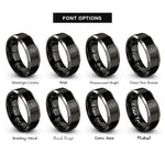 font options for inside engraving on black & gray dj mixer rings