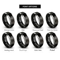font options for inside engraving on black & gray dj mixer rings