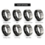 font options for inside engraving on black & silver dj mixer rings