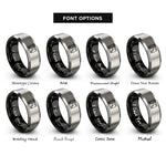 font options for inside engraving on black & silver dj mixer rings