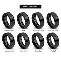 font options for inside engraving on black dj mixer rings