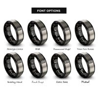 font options for inside engraving on black & silver dj turntable rings