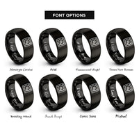 font options for inside engraving on black dj turntable rings
