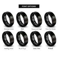 font options for inside engraving on black dj turntable rings