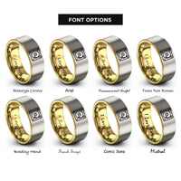 font options for inside engraving on gold & grey dj turntable rings