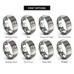 font options for inside engraving on silver dj turntable rings