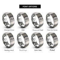 font options for inside engraving on silver dj turntable rings