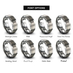 font options for inside engraving on silver dj turntable rings