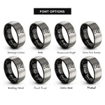 font options for inside engraving on black & grey djembe rings