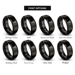 font options for inside engraving on black djembe rings