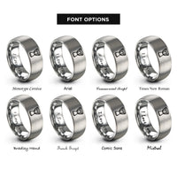 font options for inside engraving on silver djembe rings
