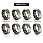 font options for inside engraving on gunmetal & grey djembe rings