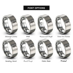 font options for inside engraving on silver dna double helix rings
