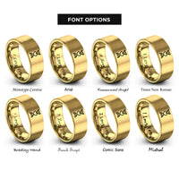 font options for inside engraving on gold dna heart rings