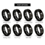 font options for inside engraving on black dna helix rings