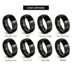 font options for inside engraving on black dna helix rings