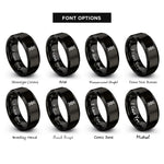 font options for inside engraving on black dna helix rings