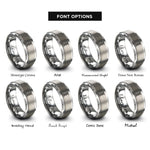 font options for inside engraving on silver dna helix rings