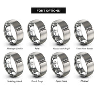 font options for inside engraving on gray dna helix rings