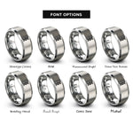 font options for inside engraving on silver dna helix rings