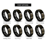 font options for inside engraving on gunmetal & black dna helix rings