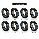 font options for inside engraving on gunmetal & blue dna helix rings