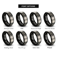 font options for inside engraving on black & silver do caduceus rings