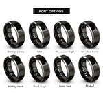 font options for inside engraving on black & silver do caduceus rings