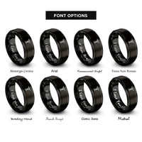 font options for inside engraving on black do caduceus rings