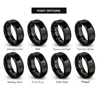 font options for inside engraving on black do caduceus rings