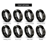 font options for inside engraving on black & grey doberman pinscher rings