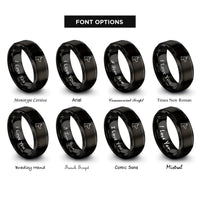font options for inside engraving on black doberman pinscher rings