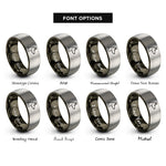 font options for inside engraving on gunmetal & grey doberman pinscher rings