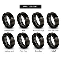 font options for inside engraving on black dock pines rings