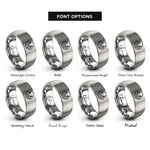 font options for inside engraving on grey dock pines rings